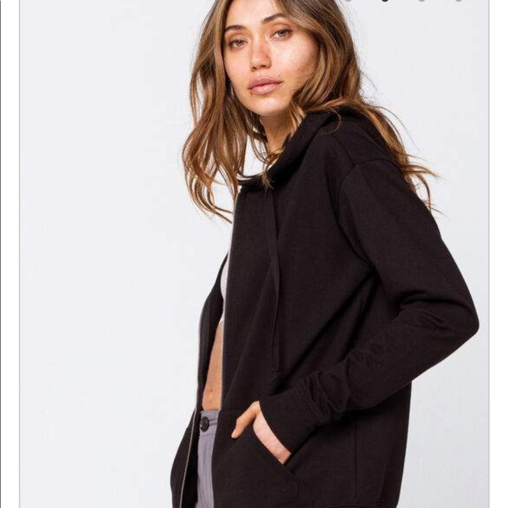 NWT black oversized zip up hoodie